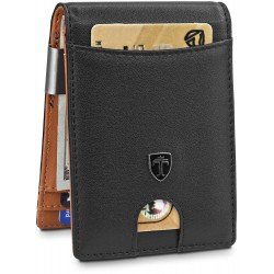 Money Clip Wallet HOUSTON Mens Wallet RFID Blocking Wallet | Minimalist Mini Slim Wallet Bifold for Men with Gift Box