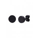 Mudder 4 Styles Stainless Steel Hoop Earrings Stud Earrings Huggie Piercing for Men and Women, 18 Gauge, 4 Pairs (Black)