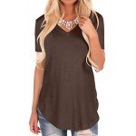 NIASHOT Women's Short Sleeve V-Neck Loose Casual Tee T-Shirt Tops