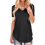 NIASHOT Women's Short Sleeve V-Neck Loose Casual Tee T-Shirt Tops