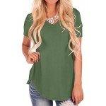 NIASHOT Women's Short Sleeve V-Neck Loose Casual Tee T-Shirt Tops