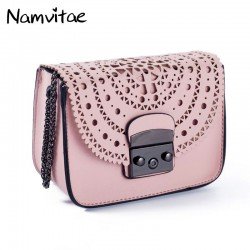 Namvitae Fashion Women Small Bags Hollow Out Leather Women Crossbody Bag Famous Brand Ladies Messenger Shoulder Bag Clutch Purse