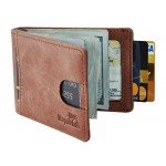 NapaWalli RFID Blocking Bifold Slim Genuine Leather Thin Minimalist Front Pocket Wallets for Men Money Clip Made From Full Grain Leather