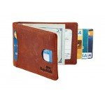 NapaWalli RFID Blocking Bifold Slim Genuine Leather Thin Minimalist Front Pocket Wallets for Men Money Clip Made From Full Grain Leather