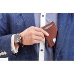 NapaWalli RFID Blocking Bifold Slim Genuine Leather Thin Minimalist Front Pocket Wallets for Men Money Clip Made From Full Grain Leather