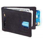 NapaWalli RFID Blocking Bifold Slim Genuine Leather Thin Minimalist Front Pocket Wallets for Men Money Clip Made From Full Grain Leather