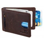 NapaWalli RFID Blocking Bifold Slim Genuine Leather Thin Minimalist Front Pocket Wallets for Men Money Clip Made From Full Grain Leather