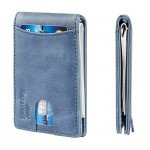 NapaWalli RFID Blocking Bifold Slim Genuine Leather Thin Minimalist Front Pocket Wallets for Men Money Clip Made From Full Grain Leather