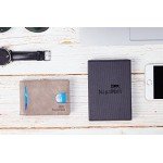 NapaWalli RFID Blocking Bifold Slim Genuine Leather Thin Minimalist Front Pocket Wallets for Men Money Clip Made From Full Grain Leather