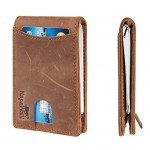 NapaWalli RFID Blocking Bifold Slim Genuine Leather Thin Minimalist Front Pocket Wallets for Men Money Clip Made From Full Grain Leather