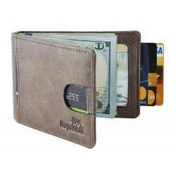 NapaWalli RFID Blocking Bifold Slim Genuine Leather Thin Minimalist Front Pocket Wallets for Men Money Clip Made From Full Grain Leather