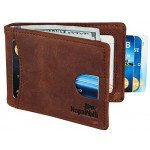 NapaWalli RFID Blocking Bifold Slim Genuine Leather Thin Minimalist Front Pocket Wallets for Men Money Clip Made From Full Grain Leather