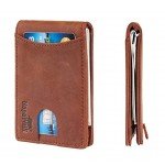 NapaWalli RFID Blocking Bifold Slim Genuine Leather Thin Minimalist Front Pocket Wallets for Men Money Clip Made From Full Grain Leather