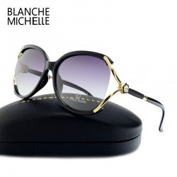 New Fashion Oversized Butterfly Sunglasses Women Polarized UV400 Brand Designer 2017 high quality sun glasses for women With Box