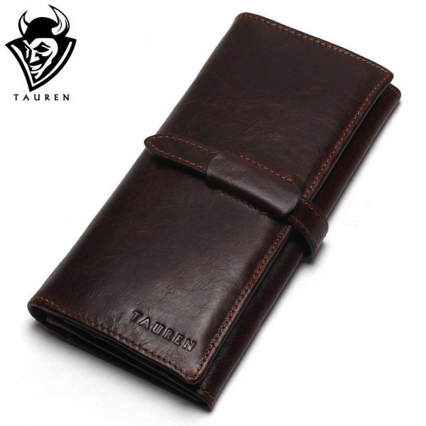 New Luxury Brand 100% Top Genuine Cowhide Leather High Quality Men Long Wallet Coin Purse Vintage Designer Male Carteira Wallets
