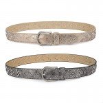 New PU Individuality Rivet Inlay Ancient Belt For Women Fashion Pin Buckle Waist Women Belts Luxury Brands Leather Belt Female