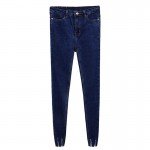 New Slim Stretch High Waist Skinny Jeans Female Scratch Worn Feet Vintage Black Blue Pencil Pants Women Jeans Plus Size S-4XL