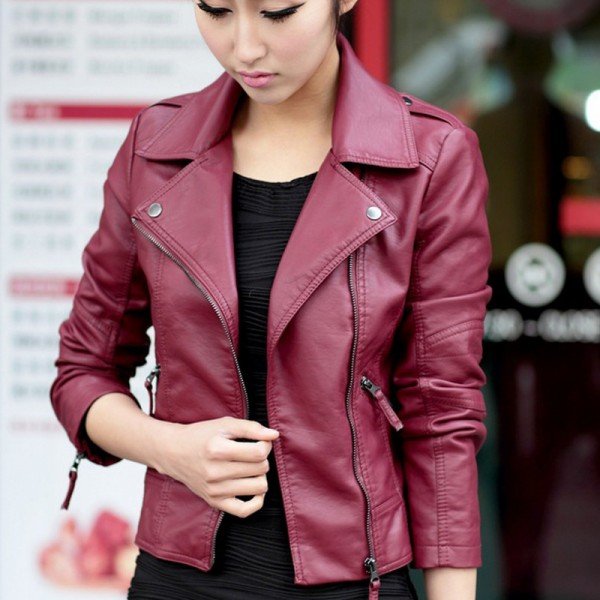 New Spring Women Leather Jacket Red Black PU Plus Size Jackets Motorcycle Leather Jacket Slim Casual Coat New Spring Women Leather Jacket Red Black PU Plus Size Jackets Motorcycle Leather Jacket Slim Casual Coat