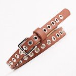 New Women's belt black hollow rivets woman waist belts leather luxury brand Slimming belt woman Feminine strap cinturon N097