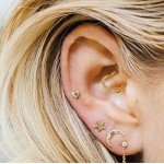 OUFER Body Piercing Jewelry Heart Sharped Right Closure Daith Cartilage Tragus Helix Earrings 16 Gauge