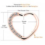 OUFER Body Piercing Jewelry Heart Sharped Right Closure Daith Cartilage Tragus Helix Earrings 16 Gauge
