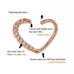 OUFER Body Piercing Jewelry Heart Sharped Right Closure Daith Cartilage Tragus Helix Earrings 16 Gauge