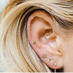OUFER Body Piercing Jewelry Heart Sharped Right Closure Daith Cartilage Tragus Helix Earrings 16 Gauge