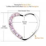 OUFER Body Piercing Jewelry Heart Sharped Right Closure Daith Cartilage Tragus Helix Earrings 16 Gauge