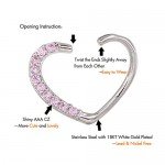 OUFER Body Piercing Jewelry Heart Sharped Right Closure Daith Cartilage Tragus Helix Earrings 16 Gauge