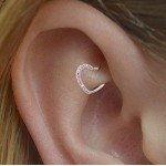 OUFER Body Piercing Jewelry Heart Sharped Right Closure Daith Cartilage Tragus Helix Earrings 16 Gauge
