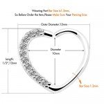 OUFER Body Piercing Jewelry Heart Sharped Right Closure Daith Cartilage Tragus Helix Earrings 16 Gauge