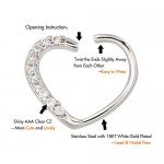 OUFER Body Piercing Jewelry Heart Sharped Right Closure Daith Cartilage Tragus Helix Earrings 16 Gauge