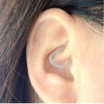 OUFER Body Piercing Jewelry Heart Sharped Right Closure Daith Cartilage Tragus Helix Earrings 16 Gauge