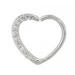 OUFER Body Piercing Jewelry Heart Sharped Right Closure Daith Cartilage Tragus Helix Earrings 16 Gauge