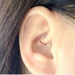 OUFER Body Piercing Jewelry Heart Sharped Right Closure Daith Cartilage Tragus Helix Earrings 16 Gauge