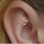 OUFER Body Piercing Jewelry Heart Sharped Right Closure Daith Cartilage Tragus Helix Earrings 16 Gauge
