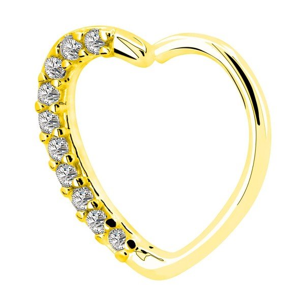 OUFER Body Piercing Jewelry Heart Sharped Right Closure Daith Cartilage Tragus Helix Earrings 16 Gauge