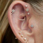 OUFER Body Piercing Jewelry Heart Sharped Right Closure Daith Cartilage Tragus Helix Earrings 16 Gauge