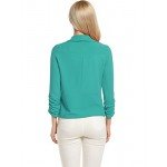 POGT Women 3/4 Sleeve Blazer Open Front Cardigan Jacket Work Office Blazer