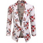POGT Women 3/4 Sleeve Blazer Open Front Cardigan Jacket Work Office Blazer