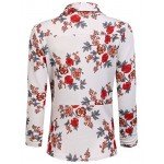 POGT Women 3/4 Sleeve Blazer Open Front Cardigan Jacket Work Office Blazer