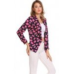 POGT Women 3/4 Sleeve Blazer Open Front Cardigan Jacket Work Office Blazer