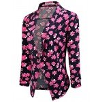 POGT Women 3/4 Sleeve Blazer Open Front Cardigan Jacket Work Office Blazer