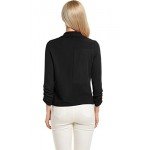 POGT Women 3/4 Sleeve Blazer Open Front Cardigan Jacket Work Office Blazer