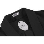 POGT Women 3/4 Sleeve Blazer Open Front Cardigan Jacket Work Office Blazer