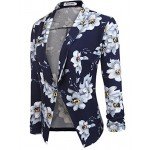 POGT Women 3/4 Sleeve Blazer Open Front Cardigan Jacket Work Office Blazer