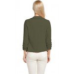 POGT Women 3/4 Sleeve Blazer Open Front Cardigan Jacket Work Office Blazer