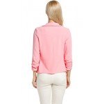 POGT Women 3/4 Sleeve Blazer Open Front Cardigan Jacket Work Office Blazer