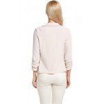 POGT Women 3/4 Sleeve Blazer Open Front Cardigan Jacket Work Office Blazer