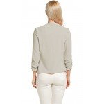 POGT Women 3/4 Sleeve Blazer Open Front Cardigan Jacket Work Office Blazer